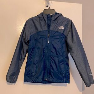 Girls North Face Warm Storm Jacket Size M (10/12), Navy Blue EUC